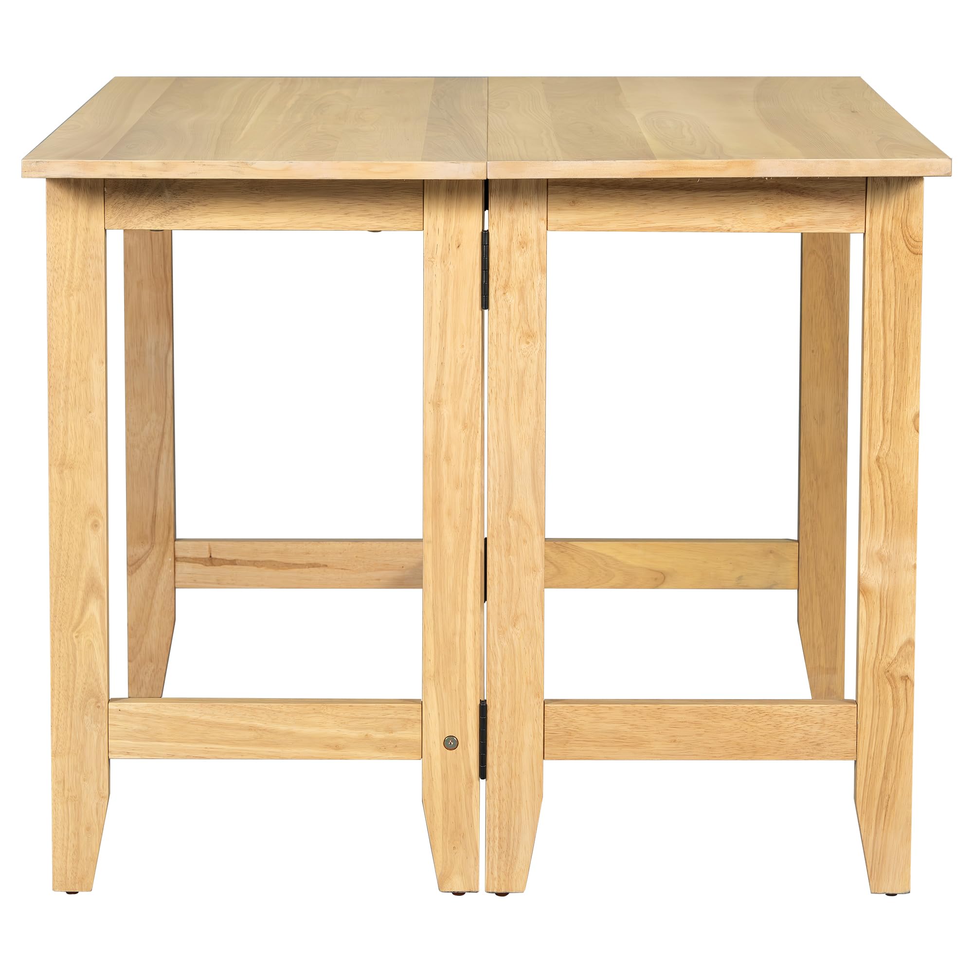 Merax Farmhouse Wood Extendable Dining Table with Drop Leaf for Small Places, Modern Freestanding Scalable Desk for Kitchen & Living Room, Natural
