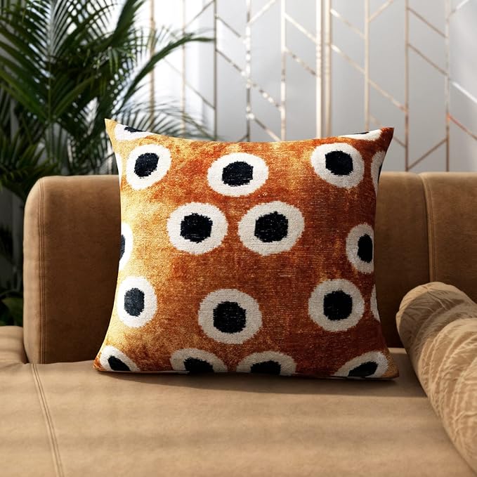 Velvet Throw Pillow with Down Feather Insert