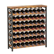 56-Bottle Freestanding Wood & Metal Wine Rack