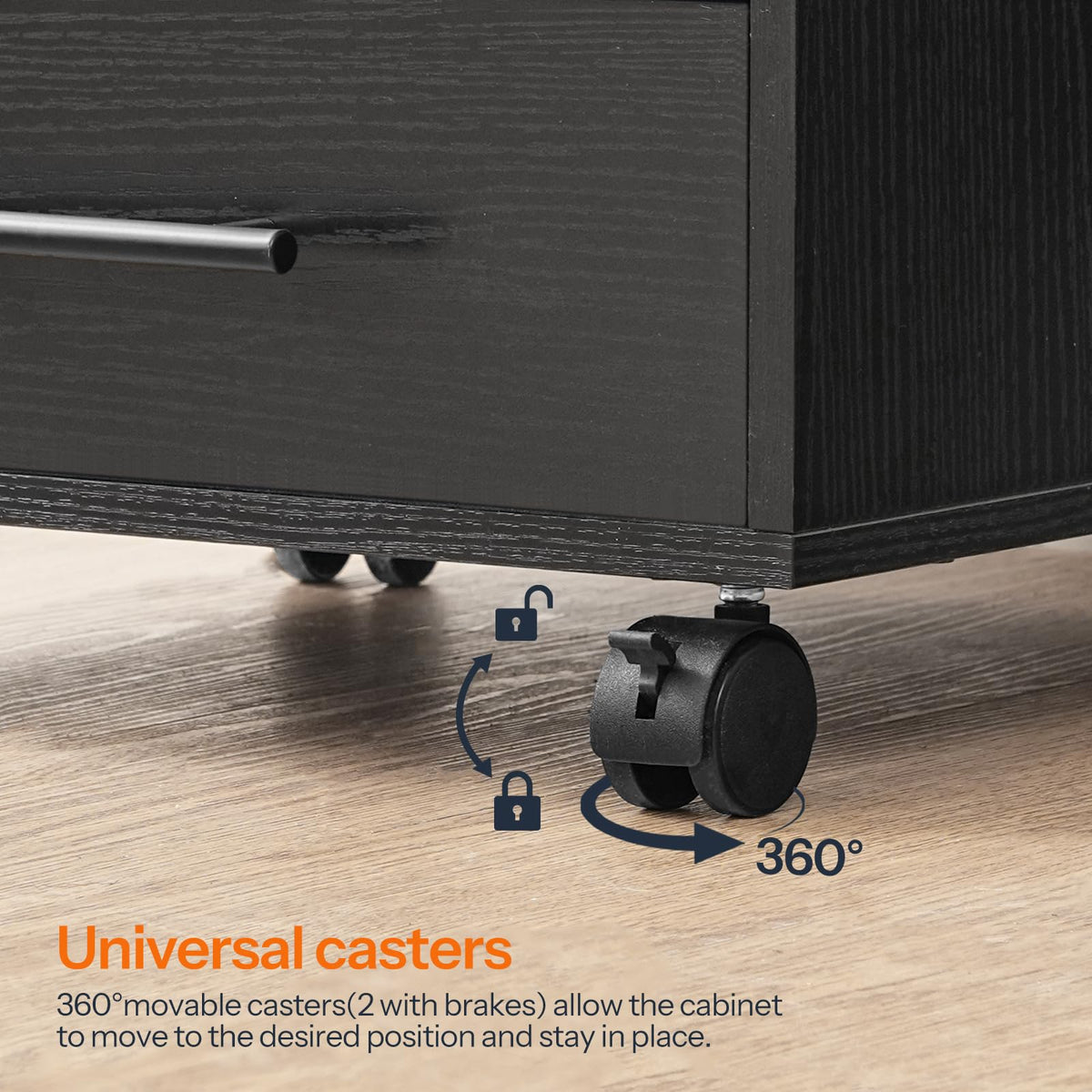 5-Drawer Rolling File Cabinet