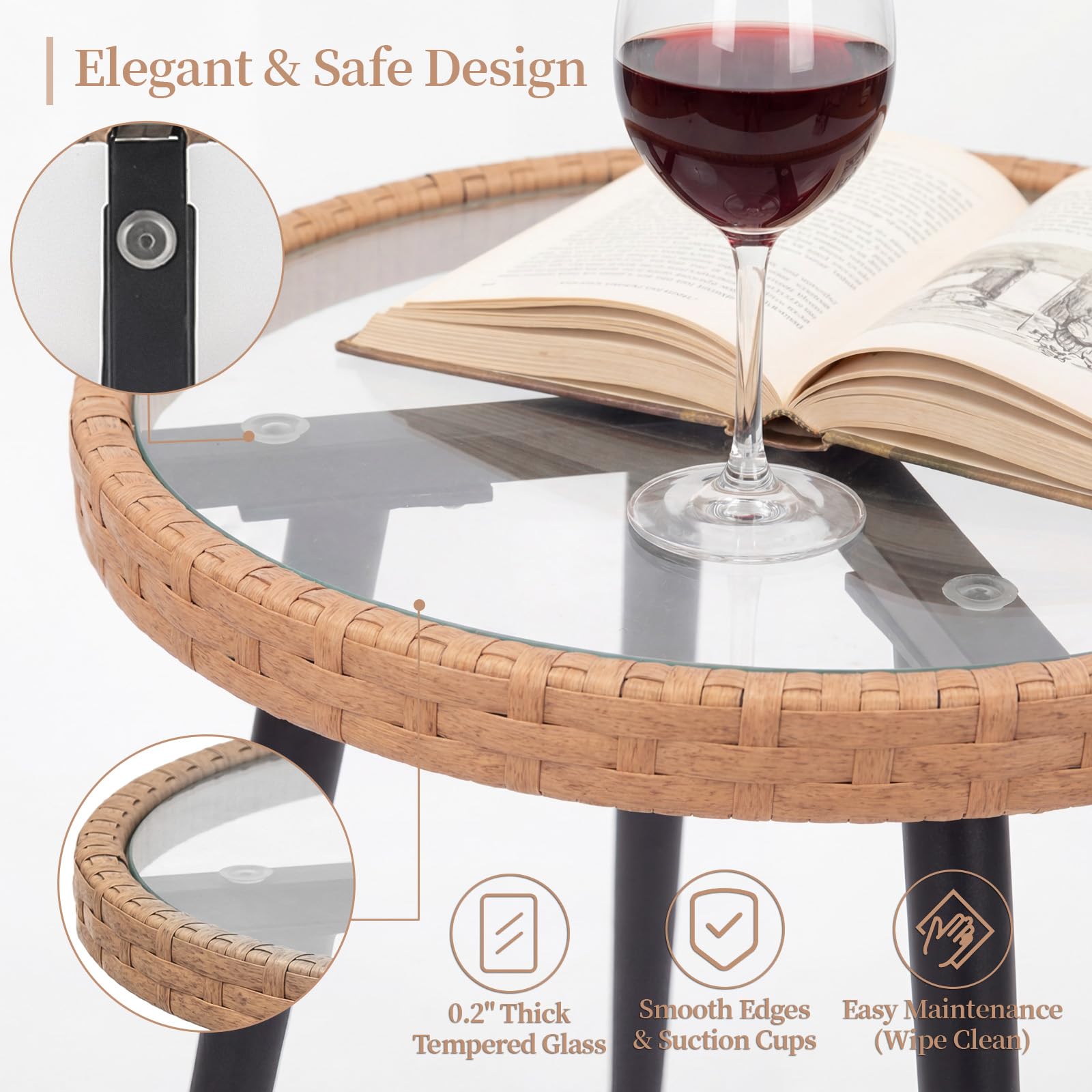3-Piece Outdoor Bistro Dining Set