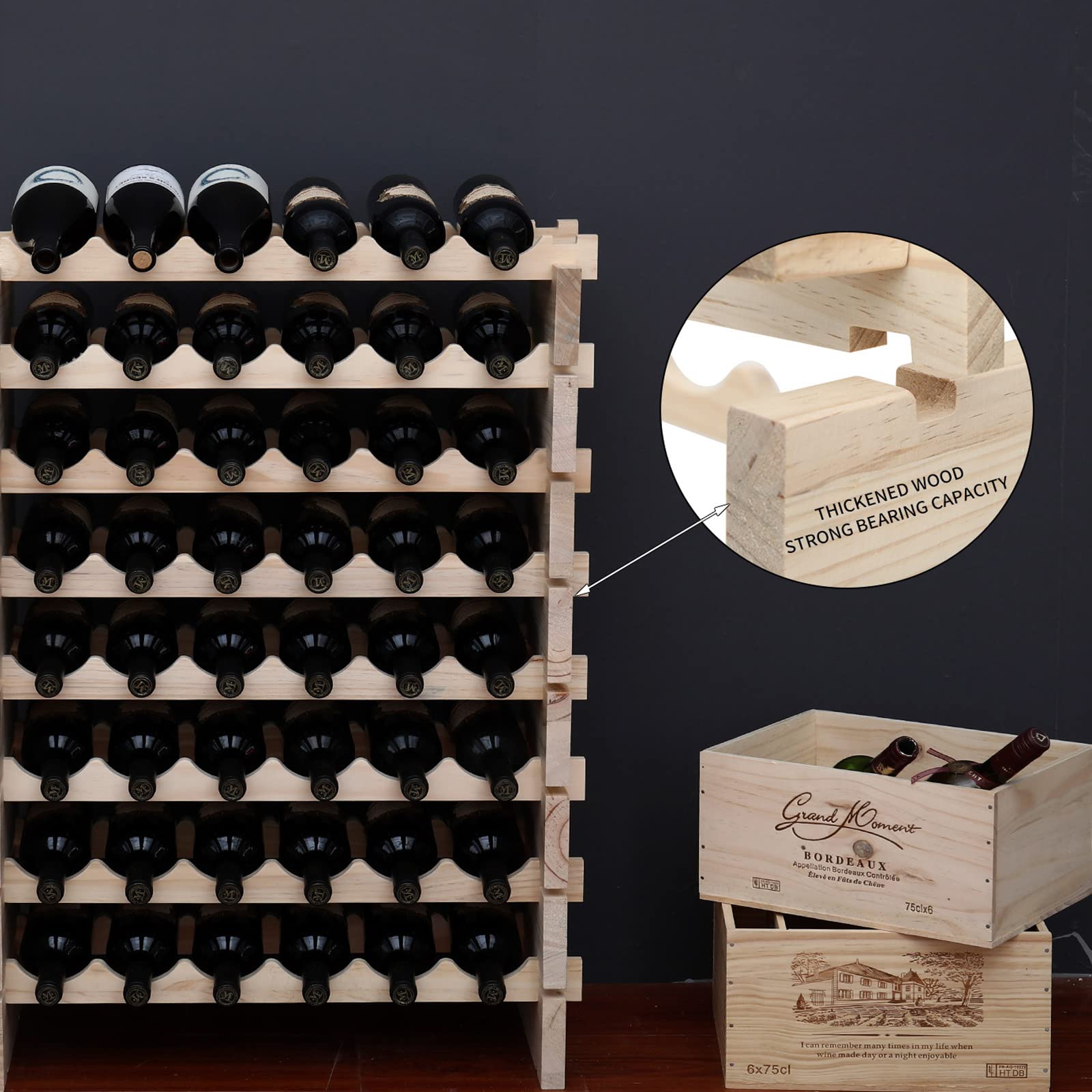 Freestanding Wooden Wine Rack