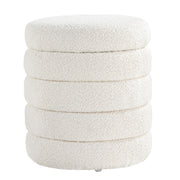 Round Storage Ottoman with Padded Seat