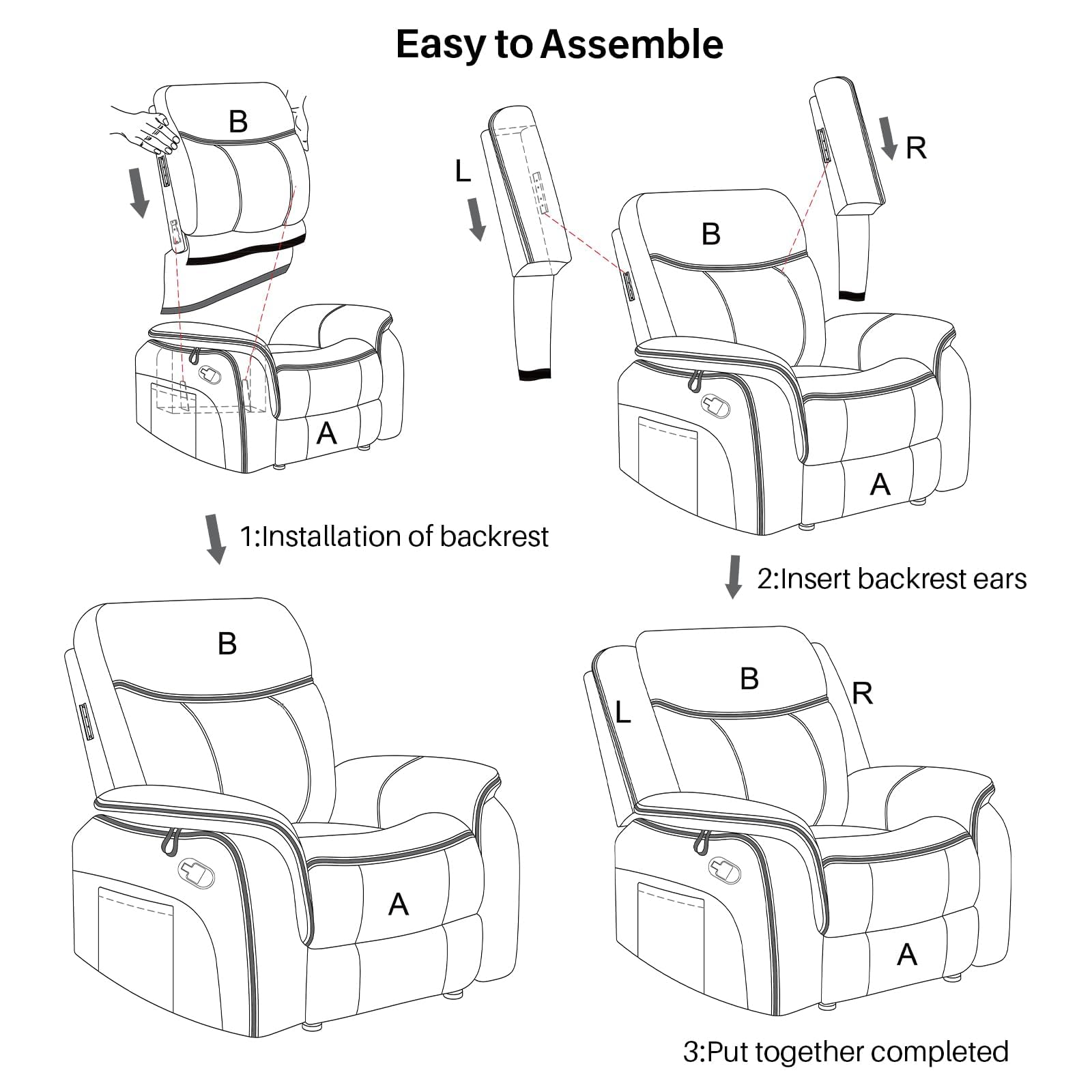 Massage Recliner Chair with Heat & Vibration