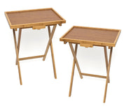 Bamboo Lipped Folding Snack Table