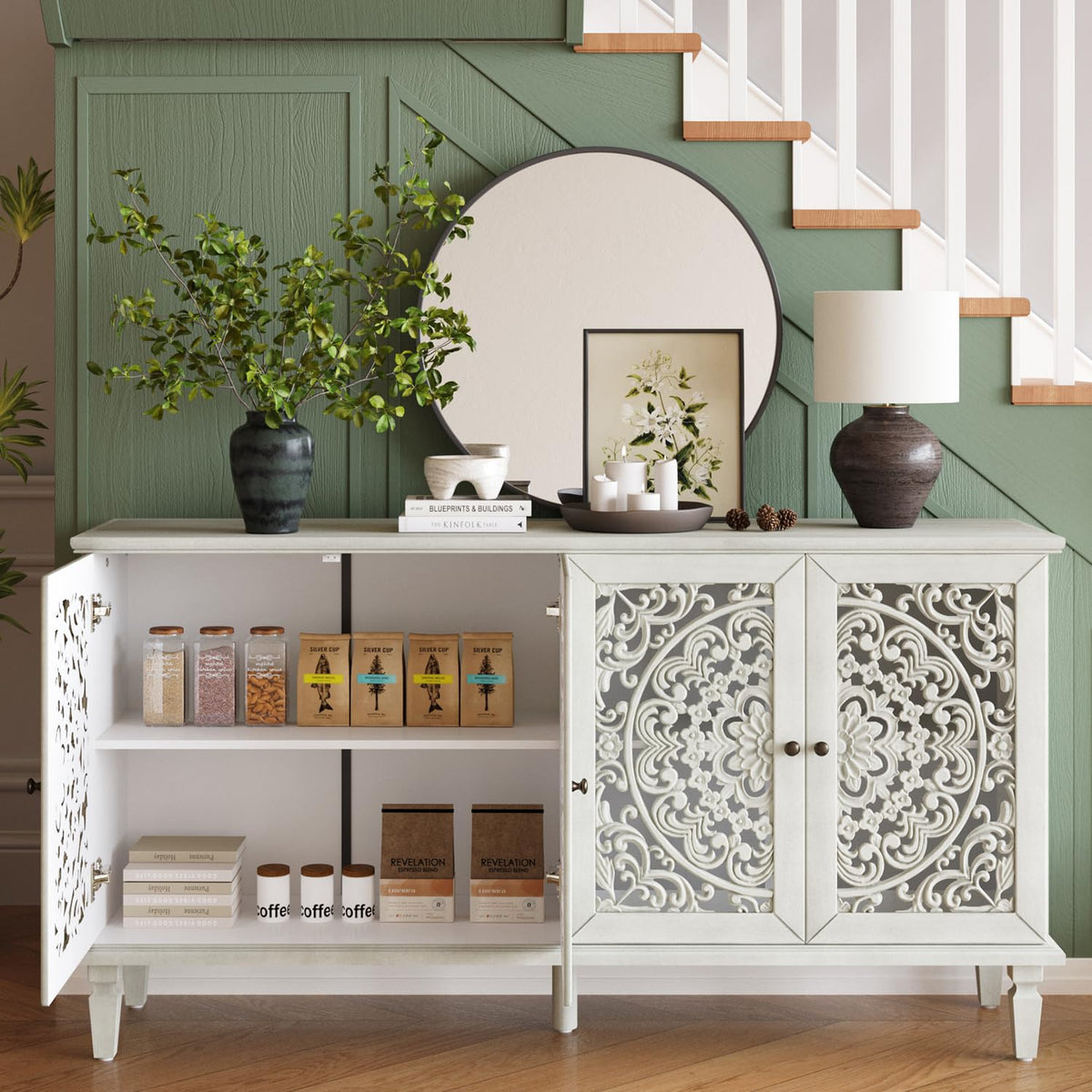 WILSHINE 60" Sideboard Buffet Cabinet with Storage Accent Cabinet Credenza
