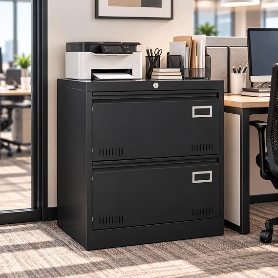 2-Drawer Locking Metal File Cabinet