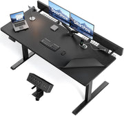 DeskShow 60 x 30 Inch Electric Standing Desk with Flip-Top Cable Management