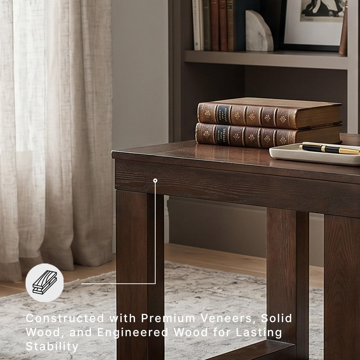 Signature Design by Ashley End Table, Oversized Square, Dark Brown