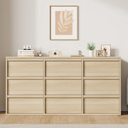 Garvee 9 Dresser for Bedroom, 58.7" Wide Dresser, Freestanding Horizontal Drawer with Storage, Wooden Closet Chest Storage for Living Room, Hallway, Entryway