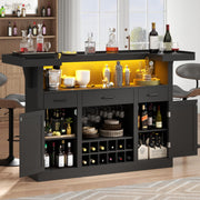 LED Bar Cabinet with Drawers