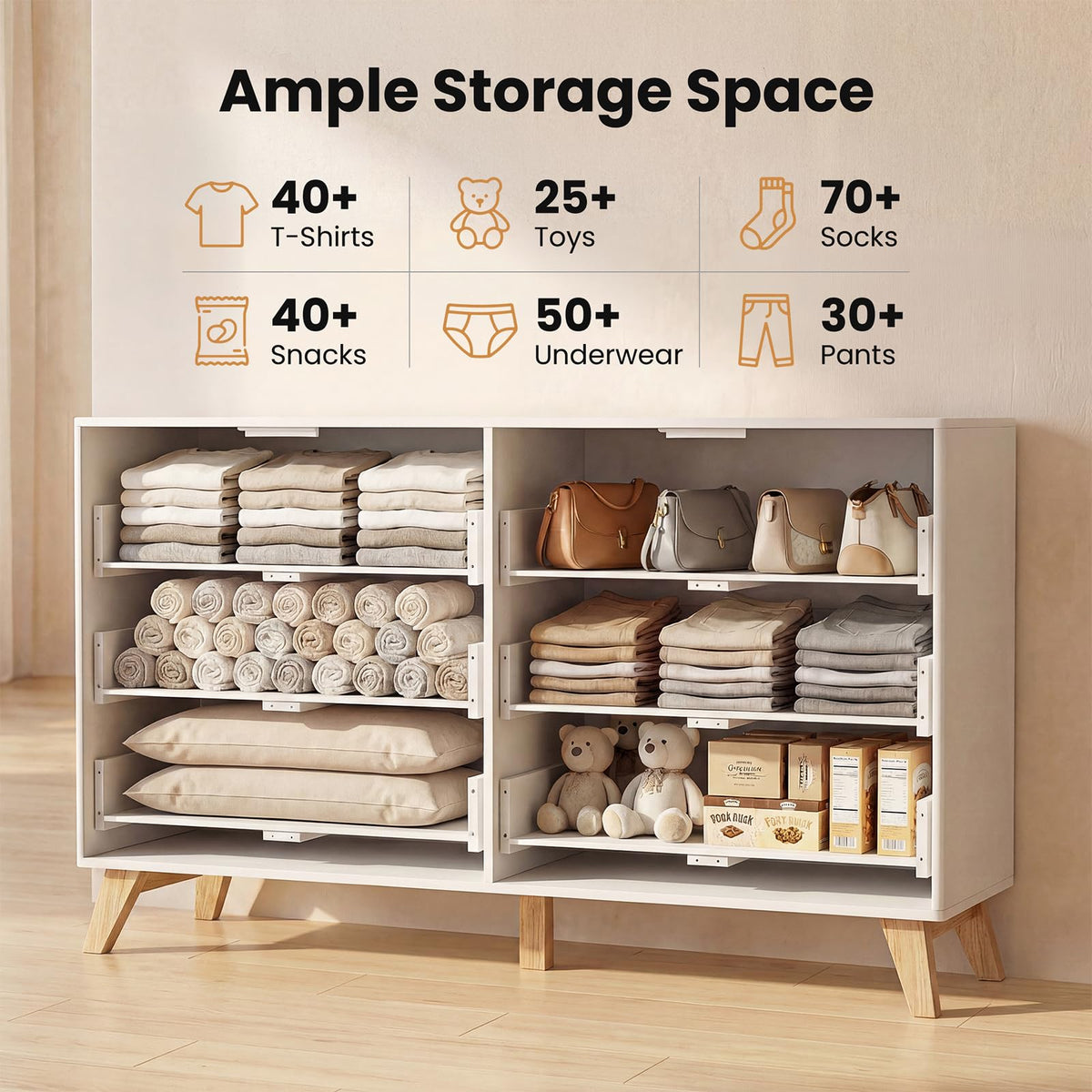 Fluted 6-Drawer Dresser