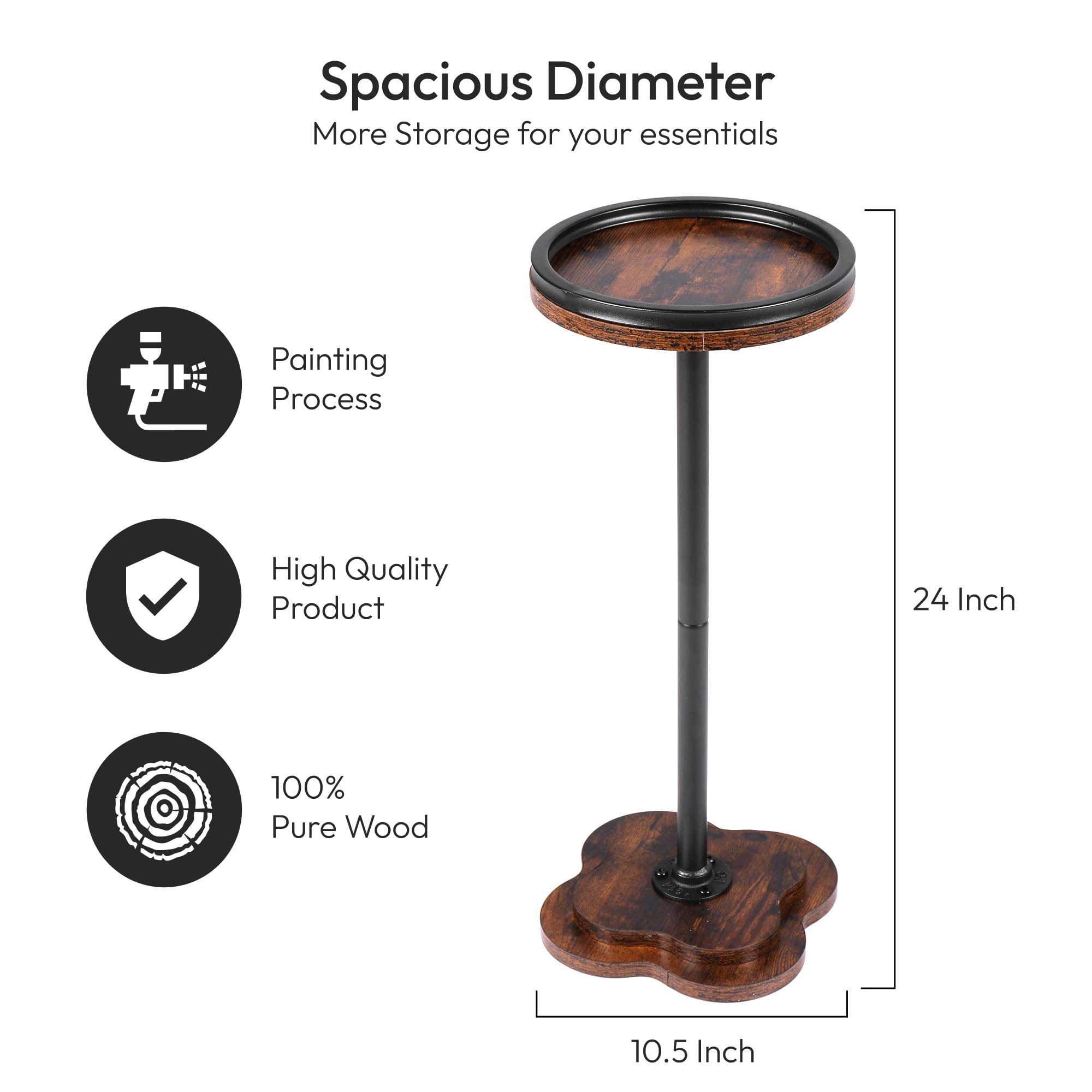 Round Pedestal End Table
