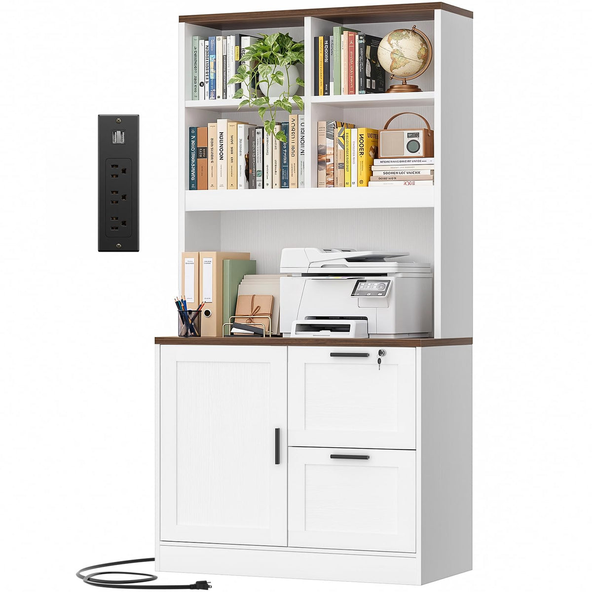 White File Cabinet Bookcase