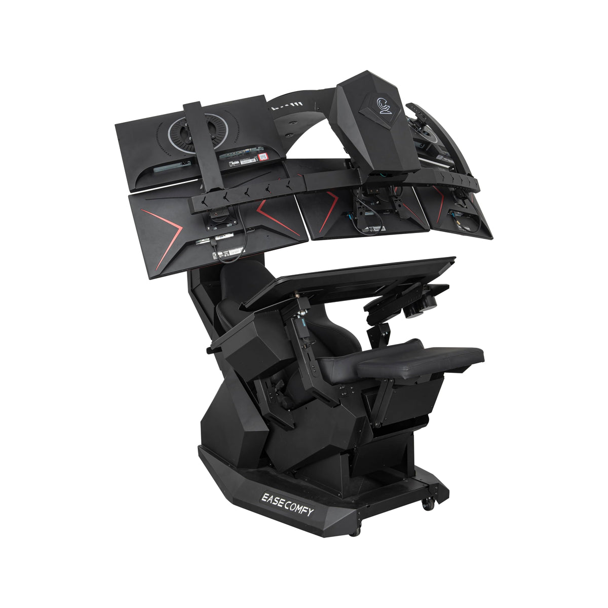 Imperatorworks EASECOMFY T2 Throne Computer Cockpit, Zero Gravity Chair Workstation,can Extend for 5 Monitors Support ultrawide 1 * 49" Option with Massage Function