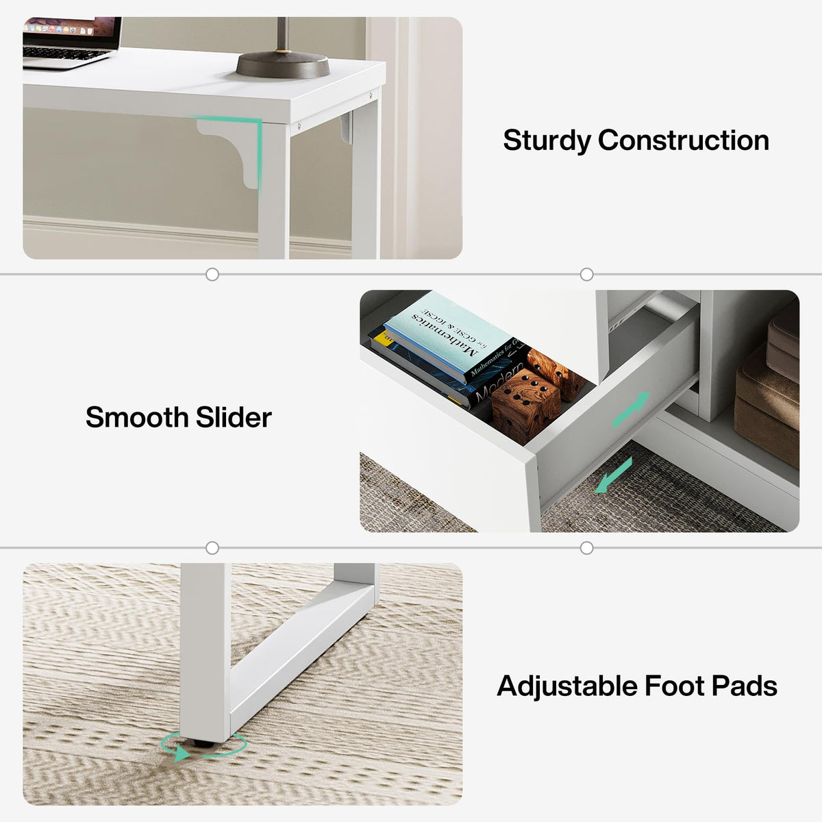 White Reversible L-Shaped Desk