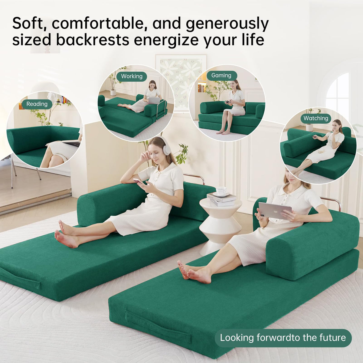 Corduroy Modular Sleeper Sofa