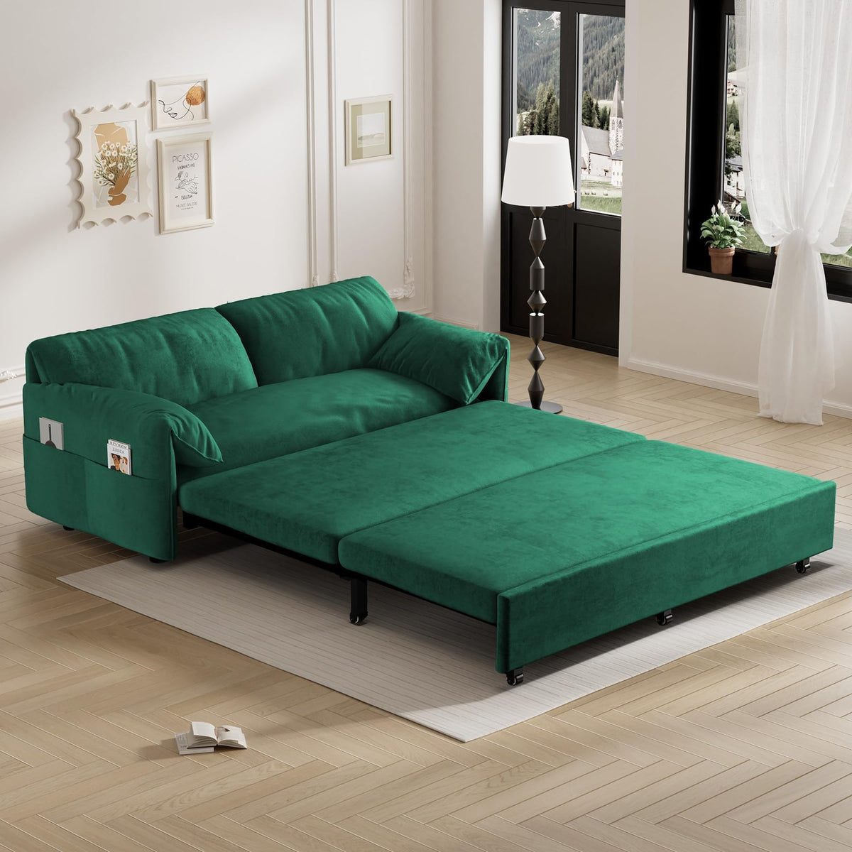 Green Velvet Sleeper Sofa