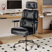 BERYTH Mid-Century Modern Ergonomic Office Chair, High Back Headrest, Black