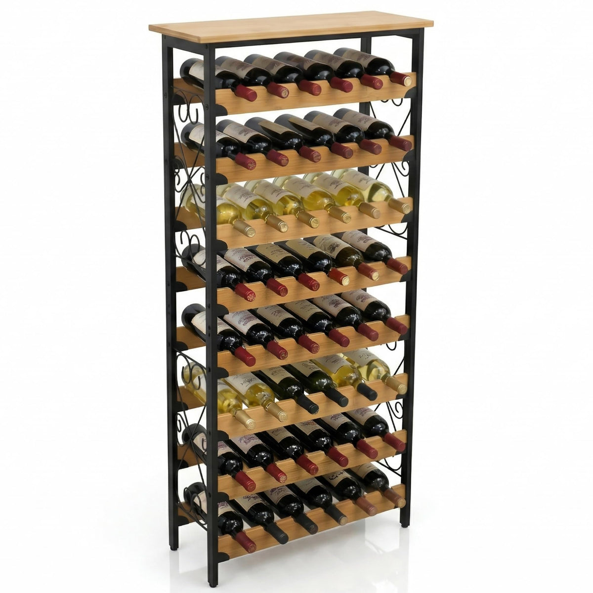 48-Bottle Bamboo Wine Rack