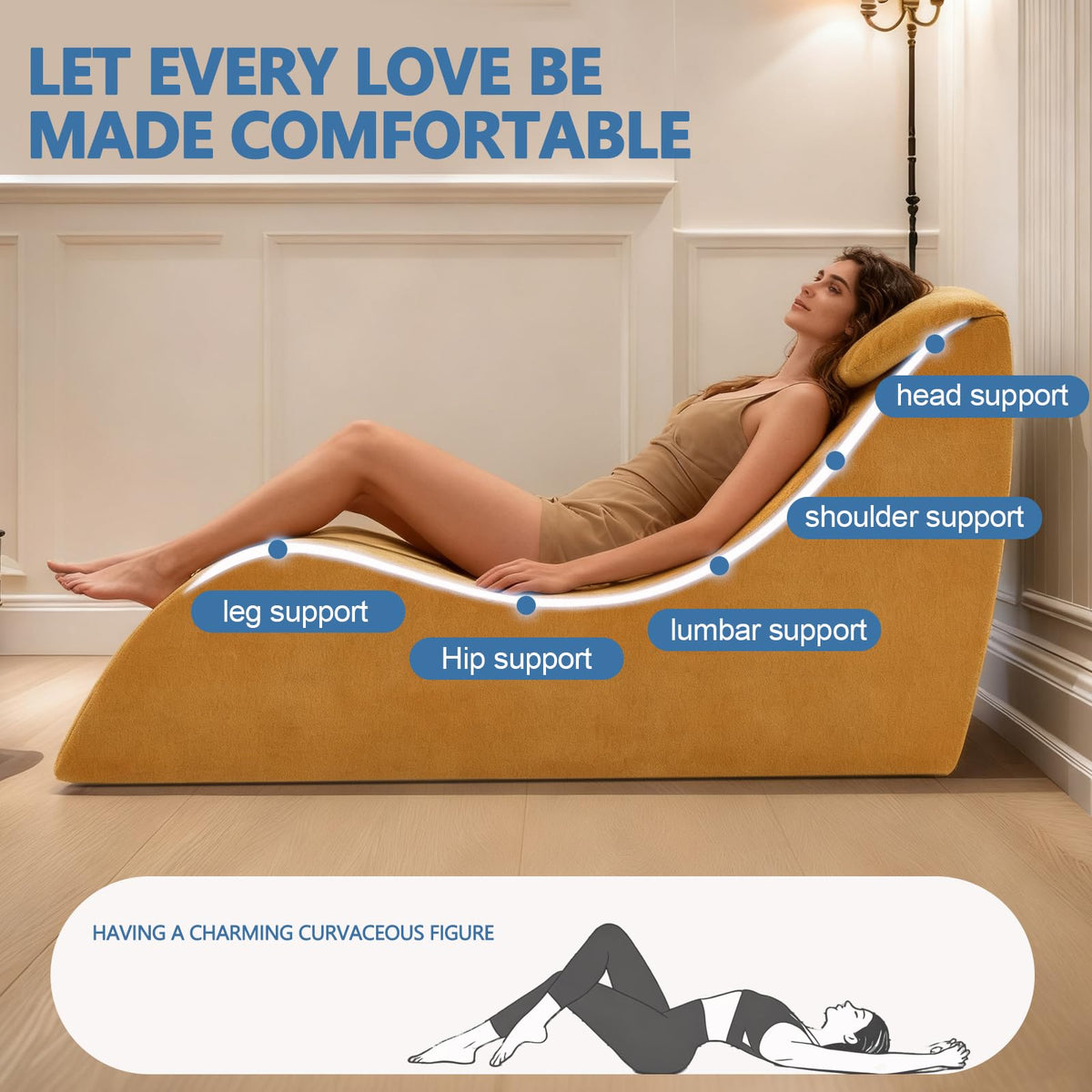 Chenille Yoga Chaise Lounge