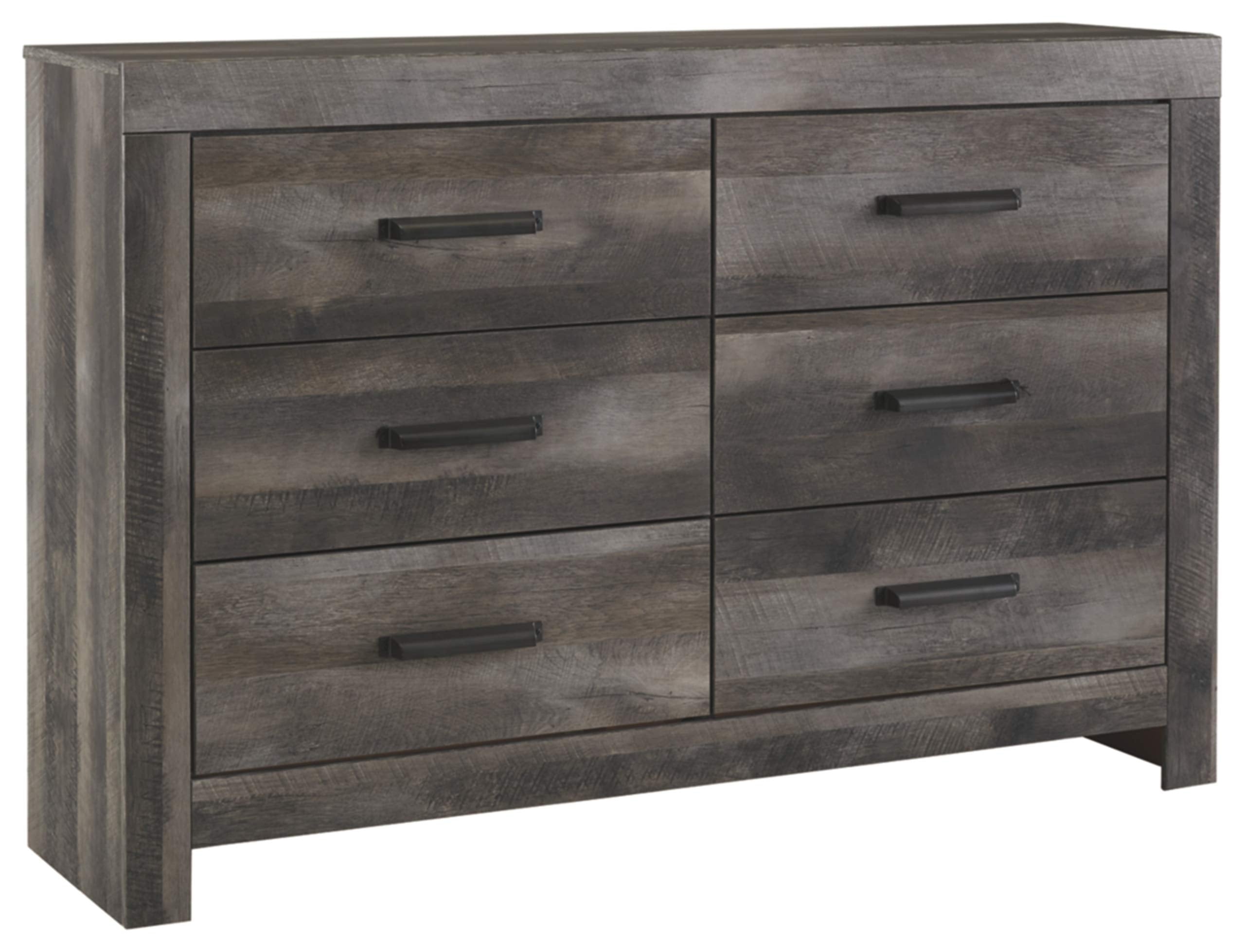 Signature Design by Ashley Wynnlow Rustic 6 Drawer Dresser, Weathered Gray