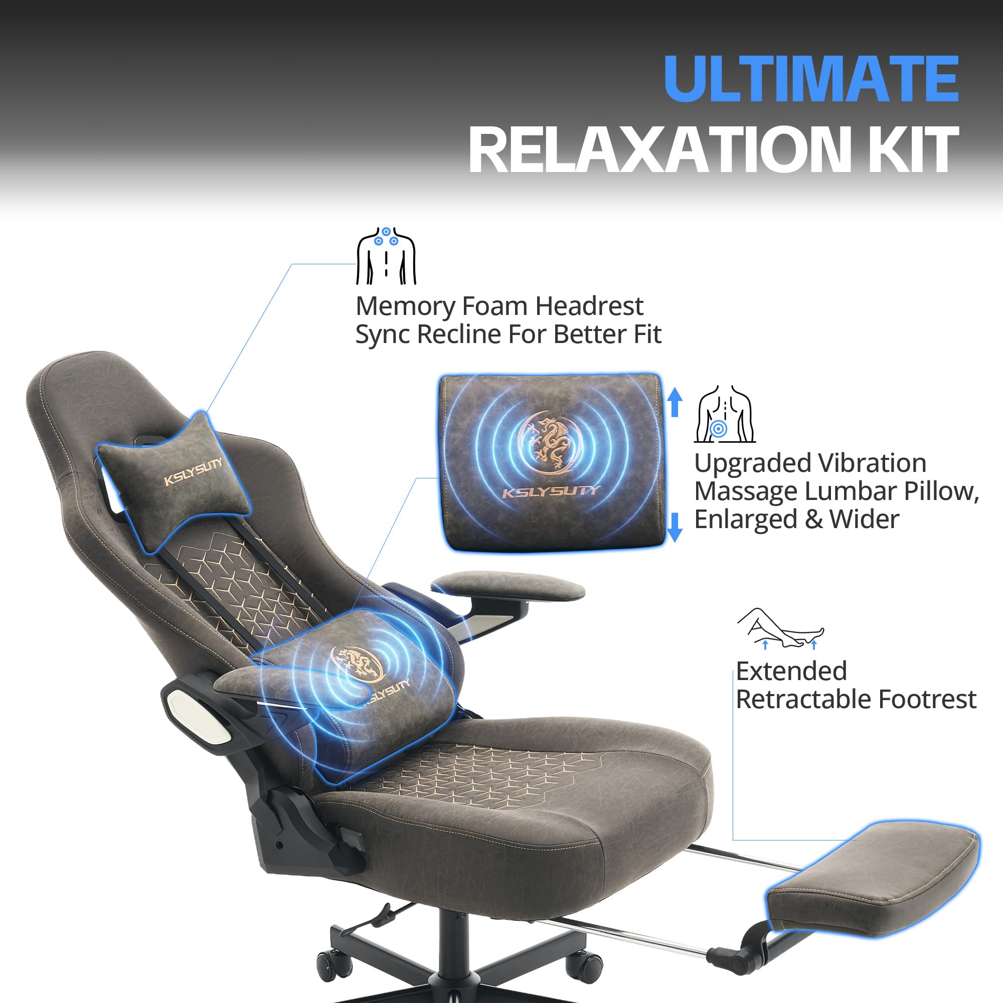 Ergonomic Gaming Chair with Mechanical Arms & Footrest