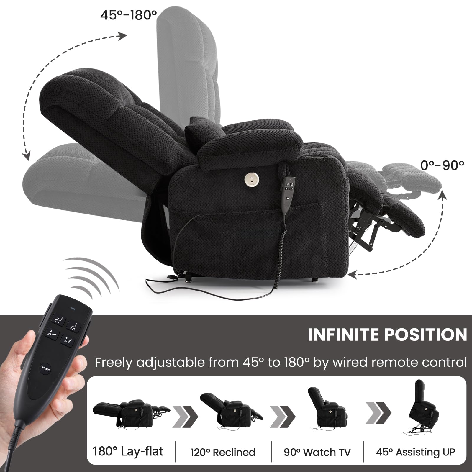 Power Lift Recliner Chair with Massage & Heat