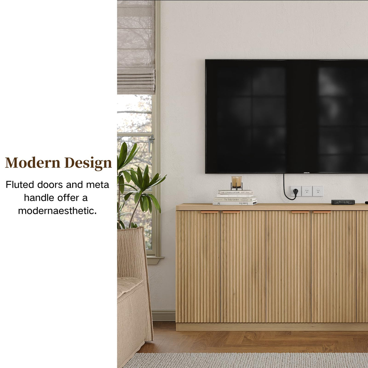 Natural Fluted Sideboard