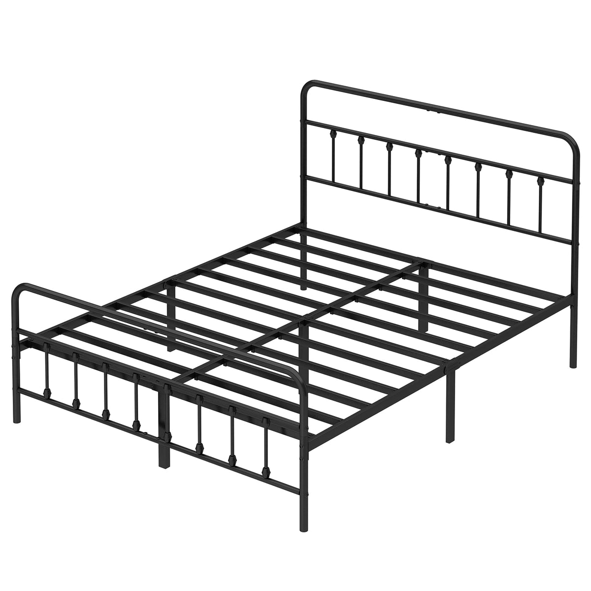 Chroark Queen Size Metal Bed Frame with Headboard and Footboard,Black