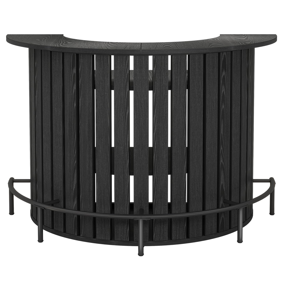 Black Curved Bar Table