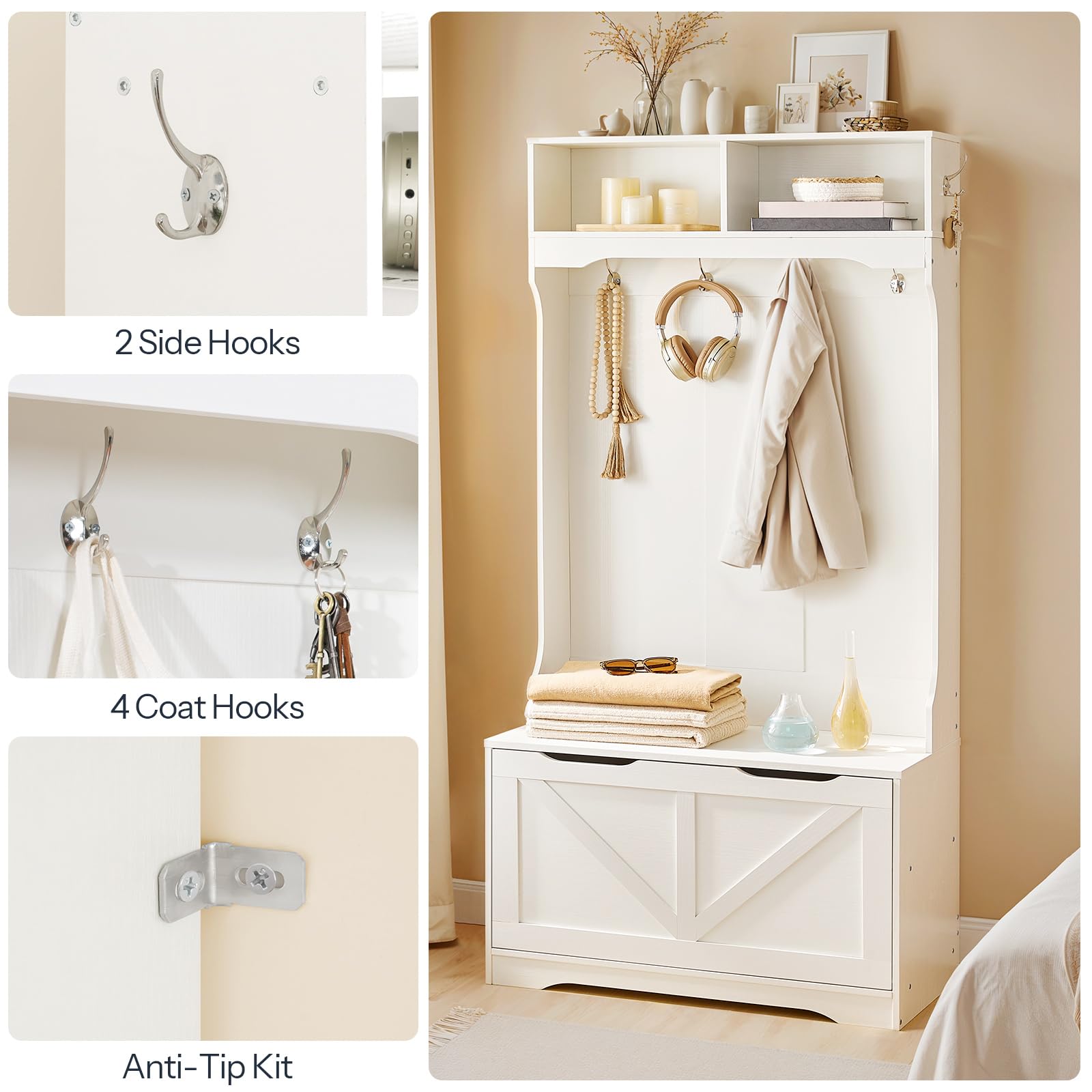 Hall Tree with Bench and Shoe Storage