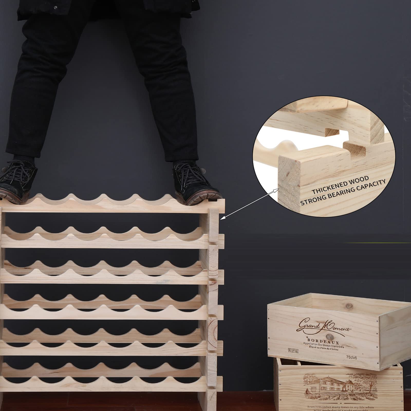 Freestanding Wood Wine Rack