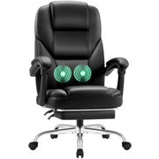 Reclining Massage Office Chair with Footrest