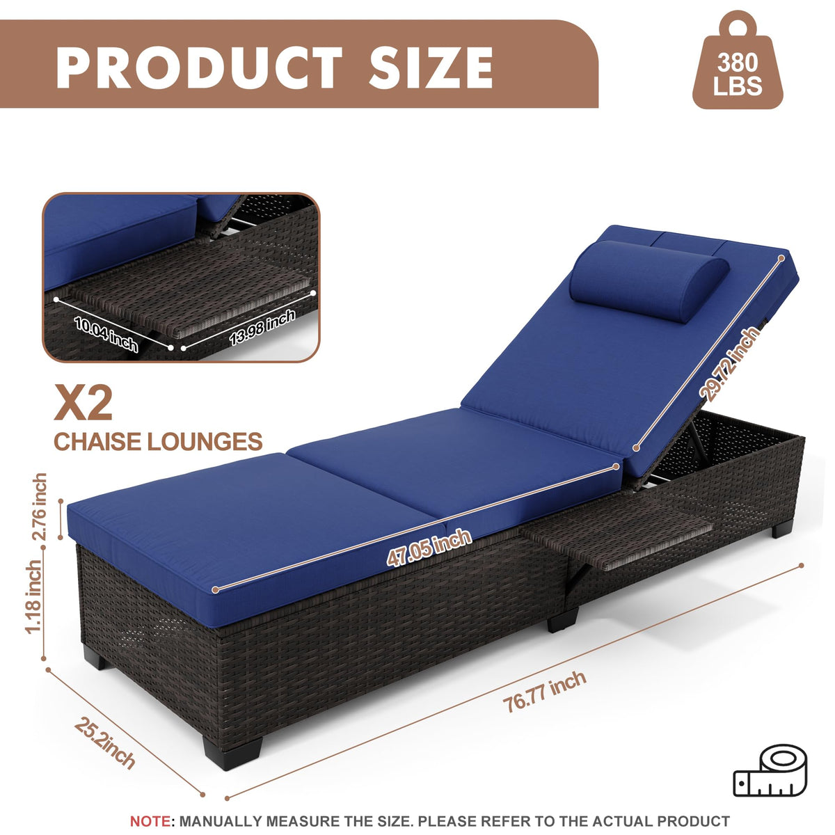 Wicker Chaise Lounge Set of 2