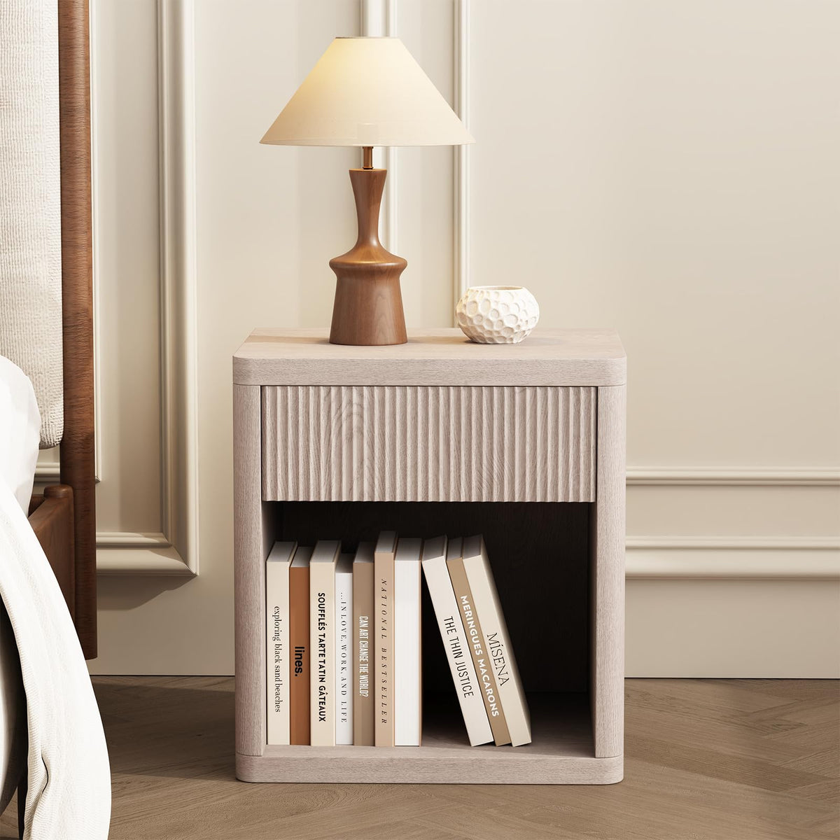 Fluted Drawer Nightstand