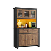 66" Tall Kitchen Pantry Cabinet with LED Light & Power Outlet