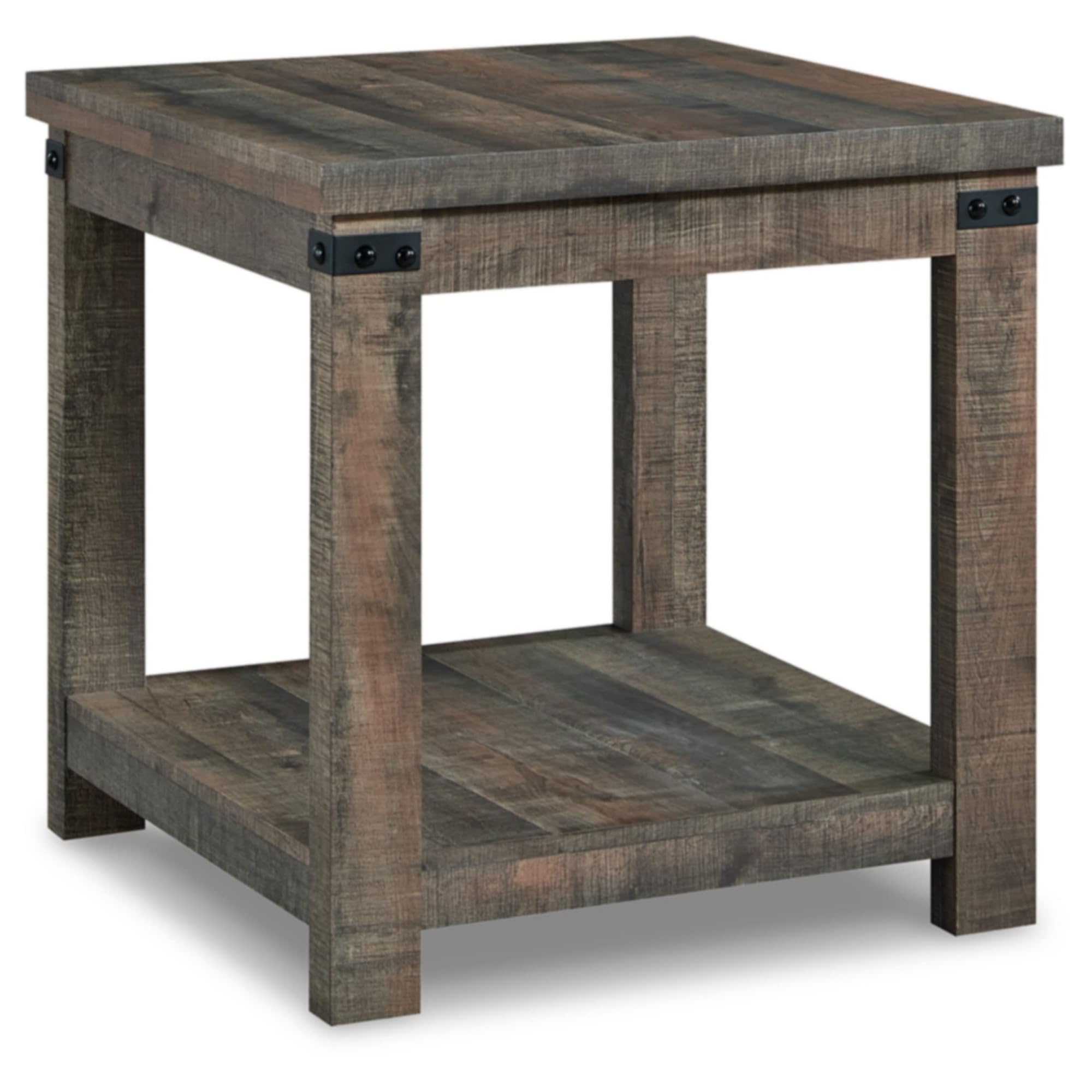 Square End Table with Storage Shelf