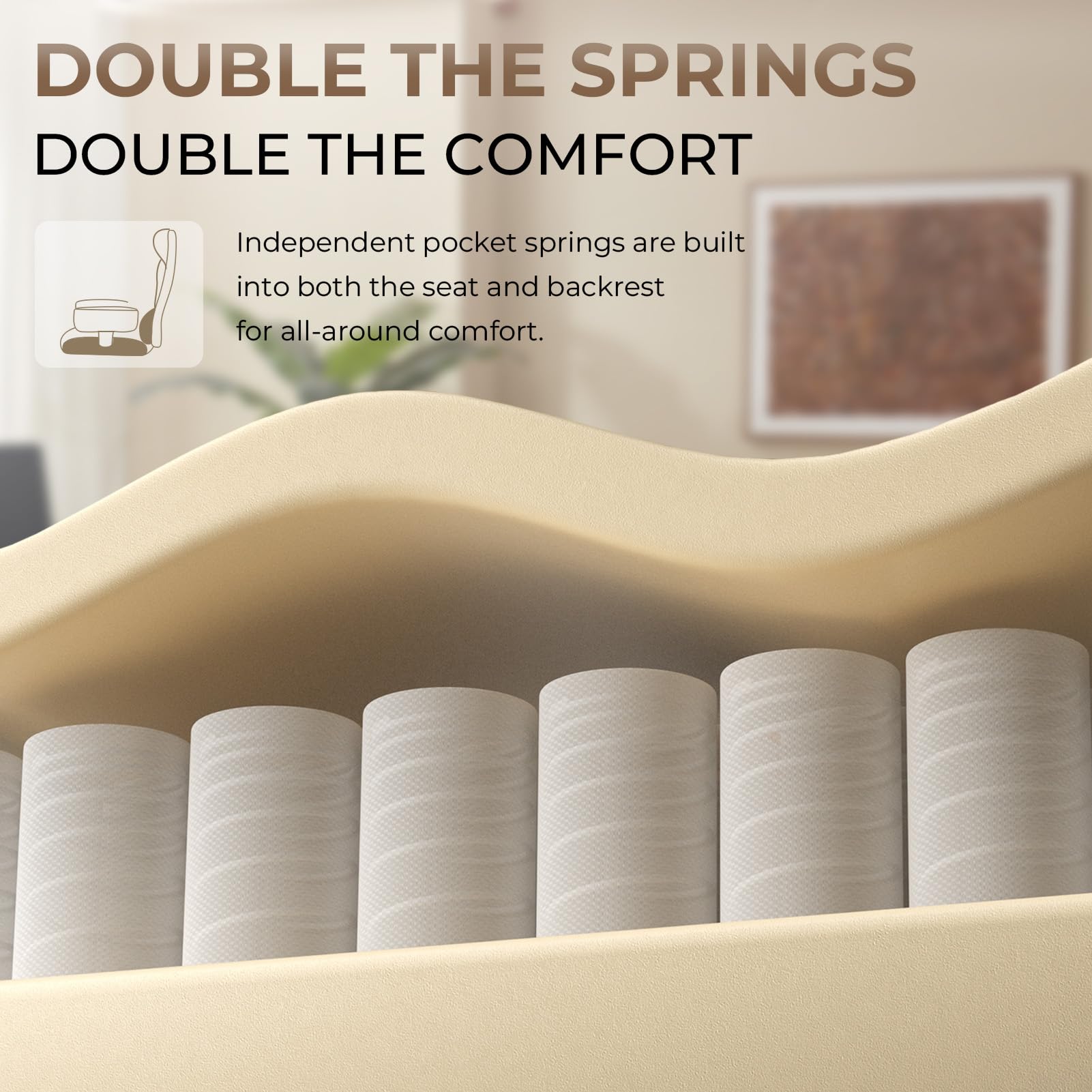 Cross Legged Office Chair with Pivoting Armrests & Pocket Spring