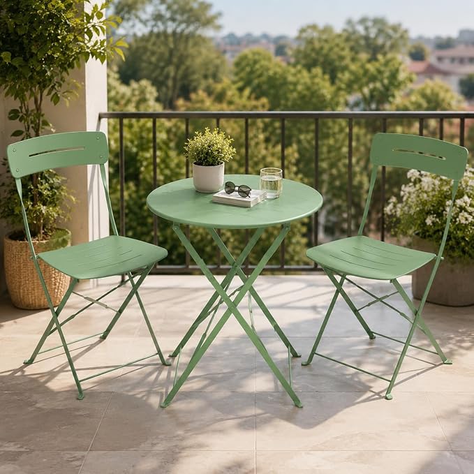 Red Folding Patio Bistro Set