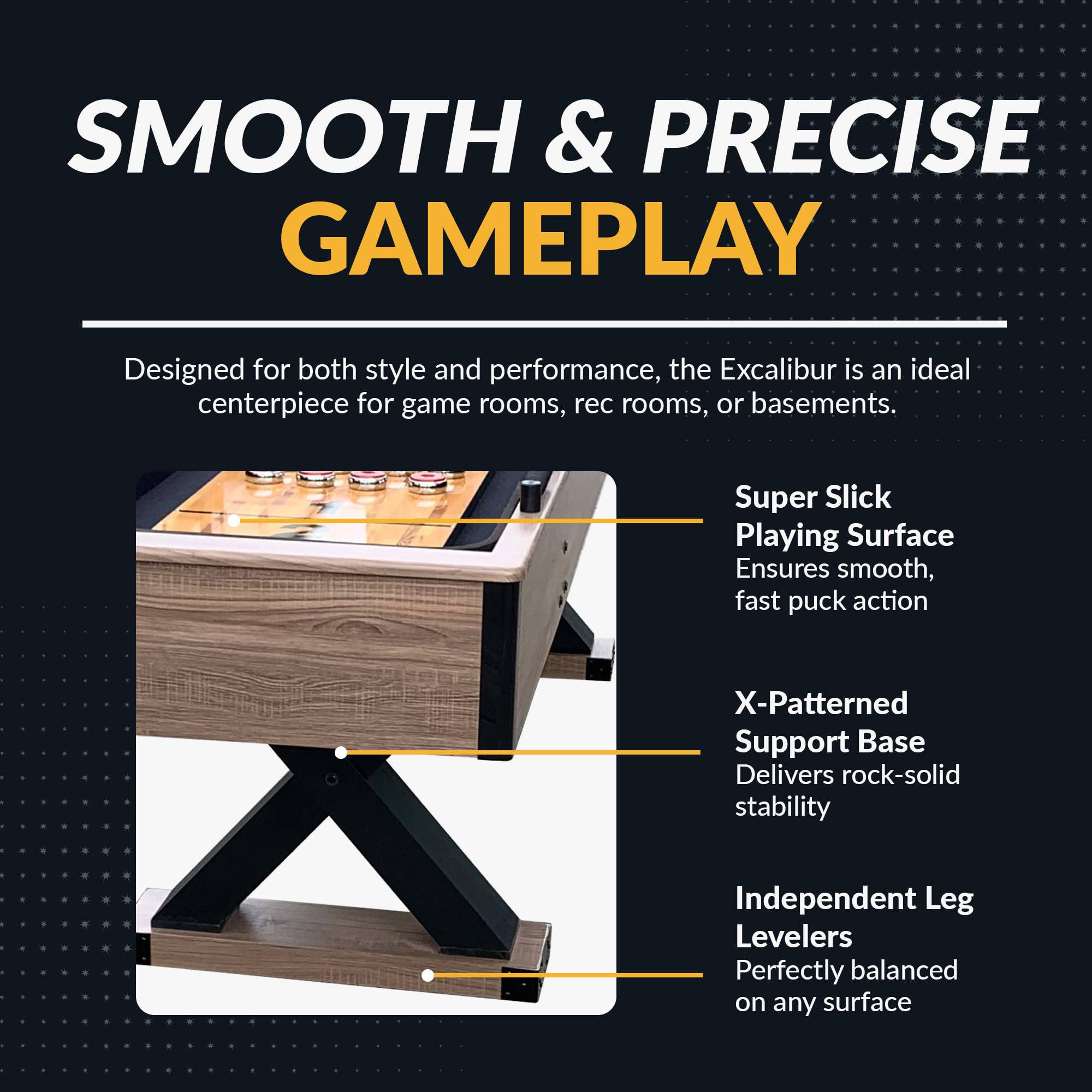 9-Ft Shuffleboard Table with Driftwood Finish