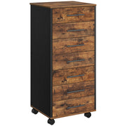 7-Drawer File Cabinet with Wheels & Metal Handles