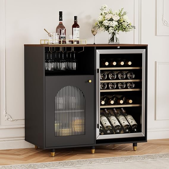 Arched Glass Bar Cabinet