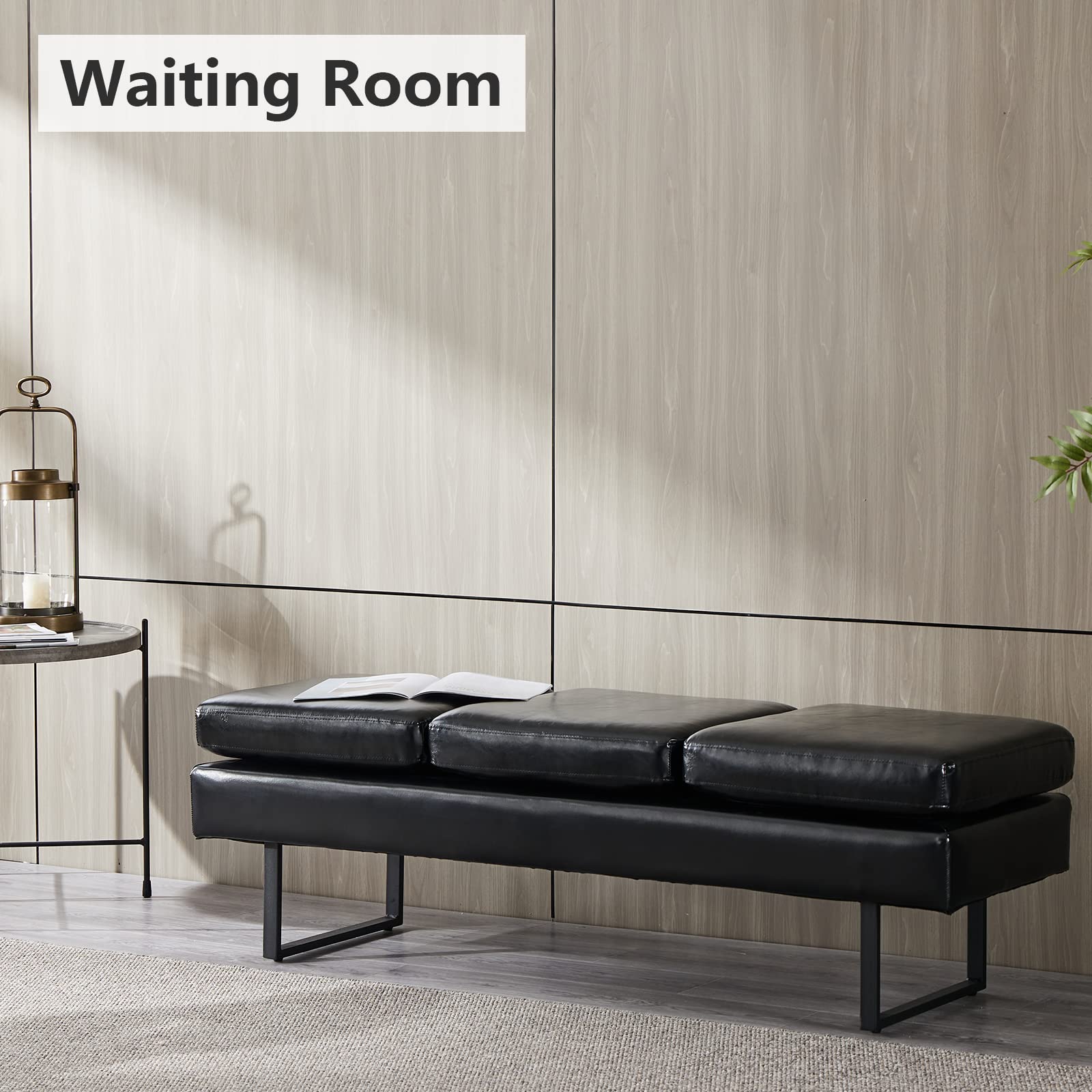 59" PU Leather Waiting Room Bench