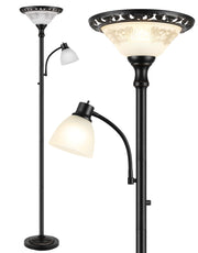 Victorian Dual-Head Floor Lamp with Reading Light