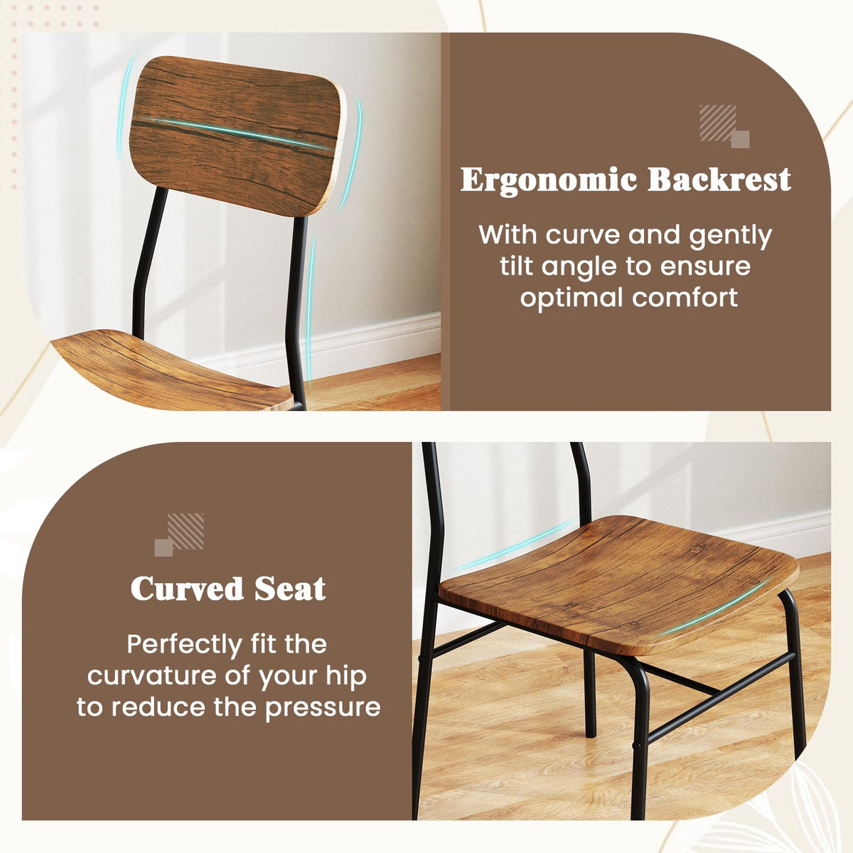 Dining Table Set with Storage Rack