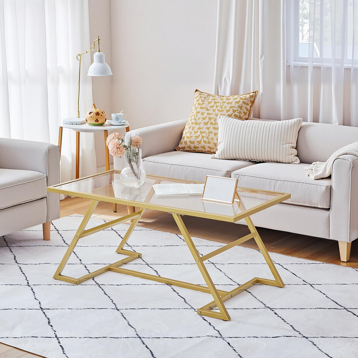 Gold Glass Coffee Table