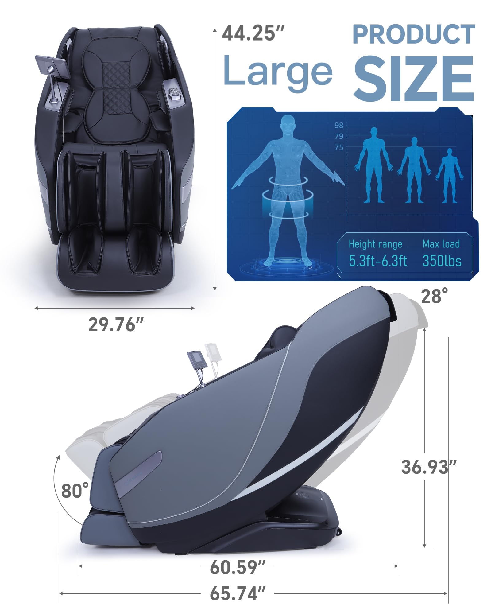 Zero Gravity Massage Chair with SL-Track & Rocking Mode