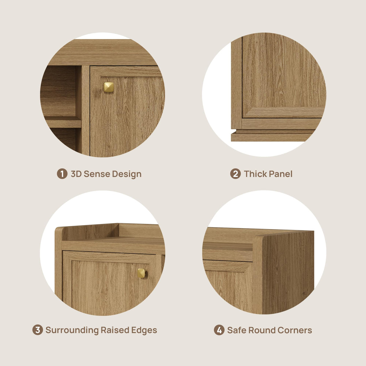 Fluted TV Stand with Storage