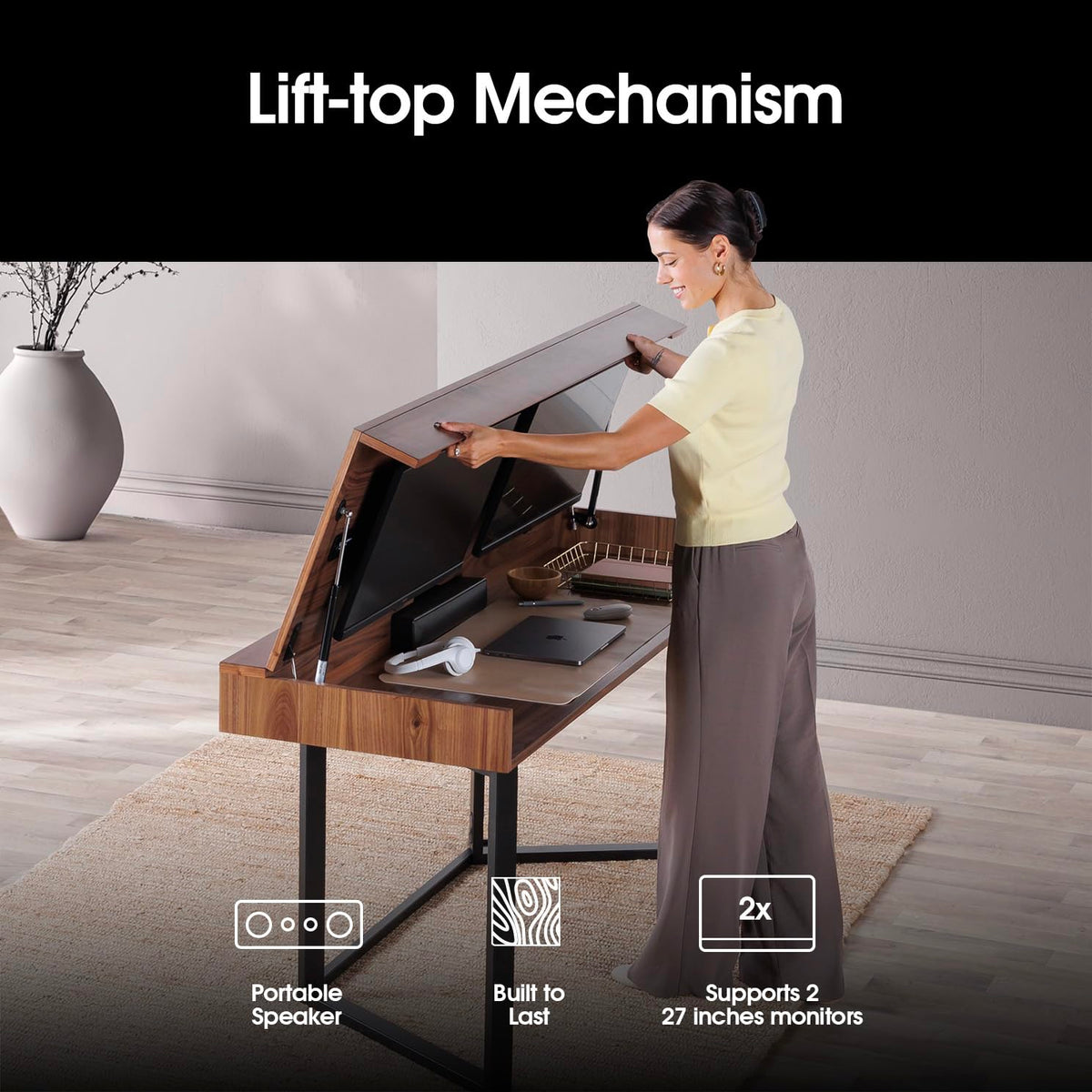 Solid Wood Convertible Table Desk